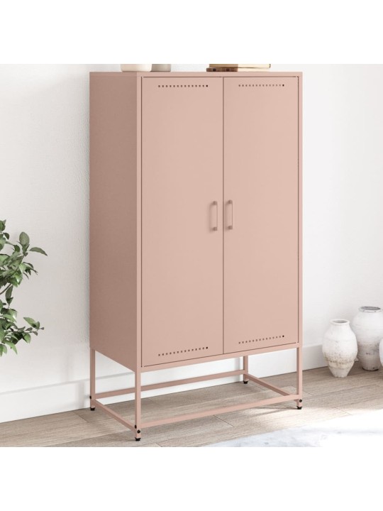 Skříň highboard růžová 68,5 x 38,5 x 123,5 cm ocel