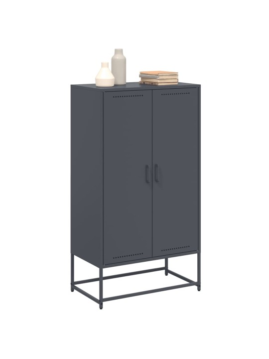 Skříň highboard antracitová 68,5 x 38,5 x 123,5 cm ocel