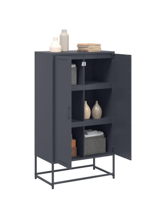 Skříň highboard antracitová 68,5 x 38,5 x 123,5 cm ocel