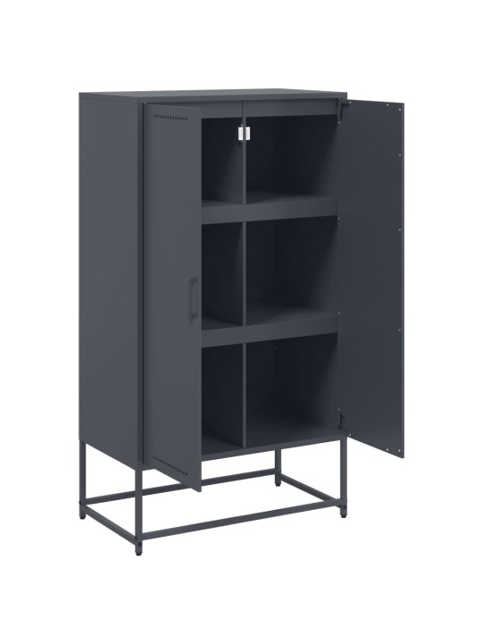 Skříň highboard antracitová 68,5 x 38,5 x 123,5 cm ocel