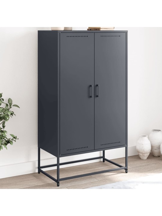 Skříň highboard antracitová 68,5 x 38,5 x 123,5 cm ocel