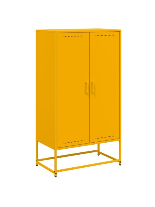 Skříň highboard hořčicově žlutá 68,5 x 38,5 x 123,5 cm ocel