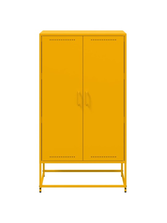 Skříň highboard hořčicově žlutá 68,5 x 38,5 x 123,5 cm ocel
