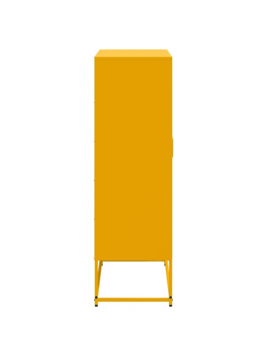 Skříň highboard hořčicově žlutá 68,5 x 38,5 x 123,5 cm ocel