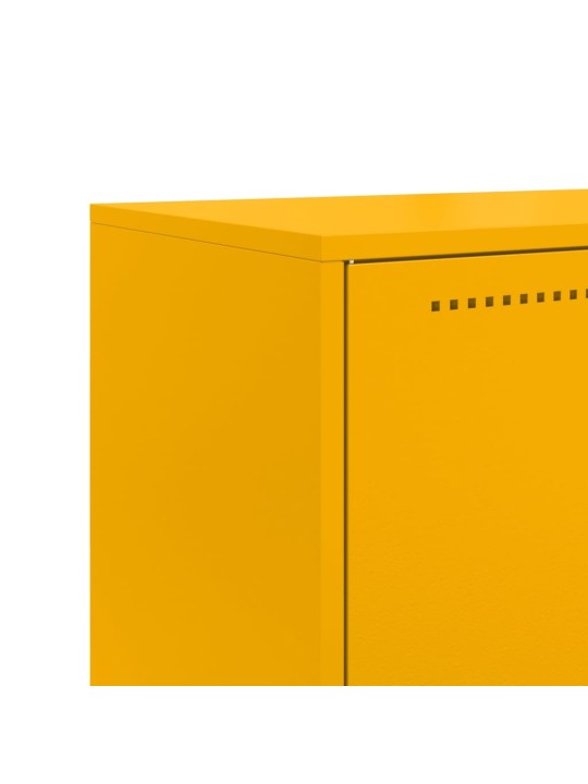 Skříň highboard hořčicově žlutá 68,5 x 38,5 x 123,5 cm ocel