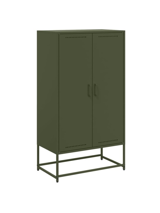 Skříň highboard olivově zelená 68,5 x 38,5 x 123,5 cm ocel