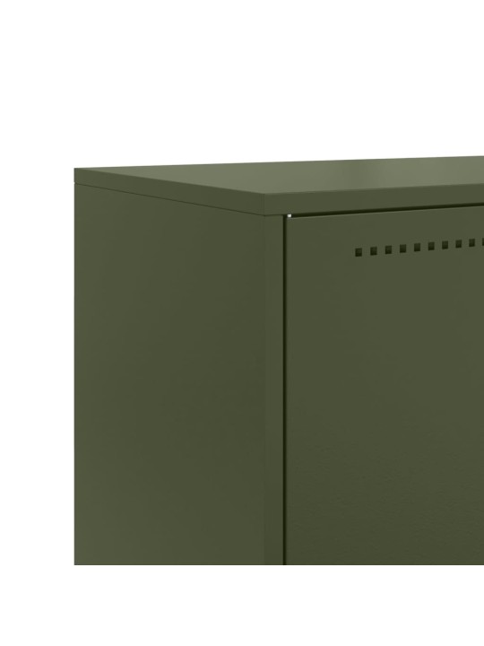 Skříň highboard olivově zelená 68,5 x 38,5 x 123,5 cm ocel