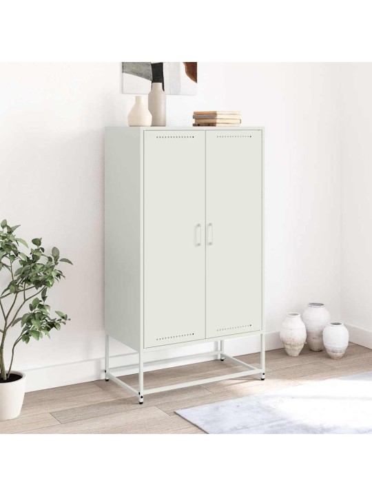 Skříň highboard bílá 68,5 x 38,5 x 123,5 cm ocel