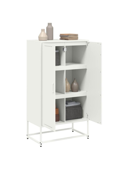 Skříň highboard bílá 68,5 x 38,5 x 123,5 cm ocel