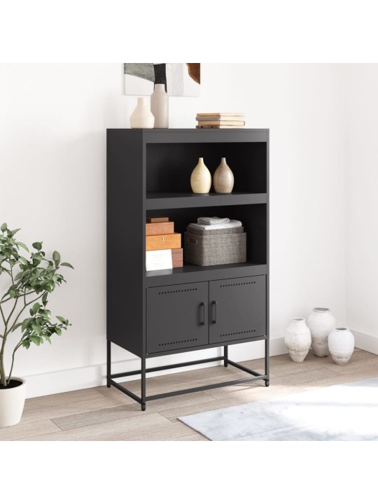 Skříň highboard černá 68,5 x 38,5 x 123,5 cm ocel