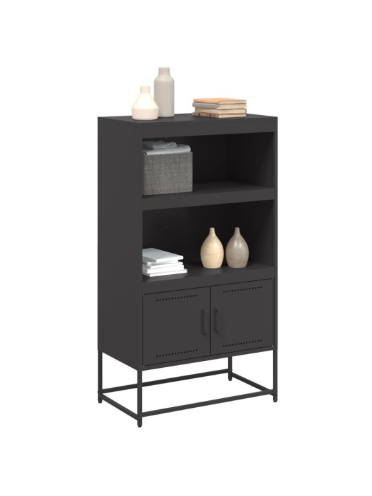 Skříň highboard černá 68,5 x 38,5 x 123,5 cm ocel