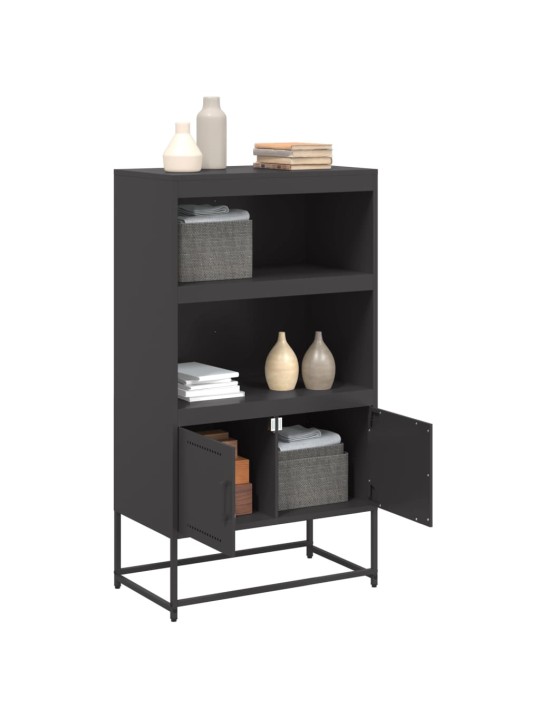 Skříň highboard černá 68,5 x 38,5 x 123,5 cm ocel