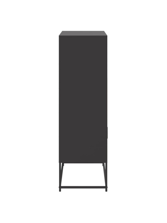 Skříň highboard černá 68,5 x 38,5 x 123,5 cm ocel
