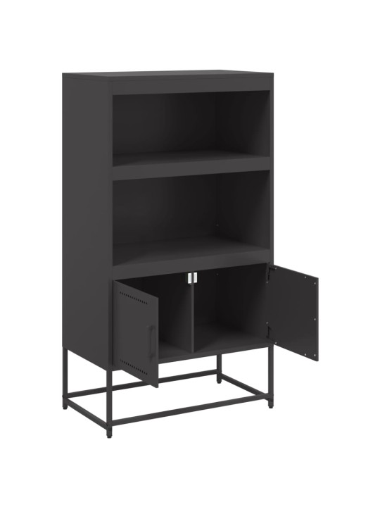 Skříň highboard černá 68,5 x 38,5 x 123,5 cm ocel
