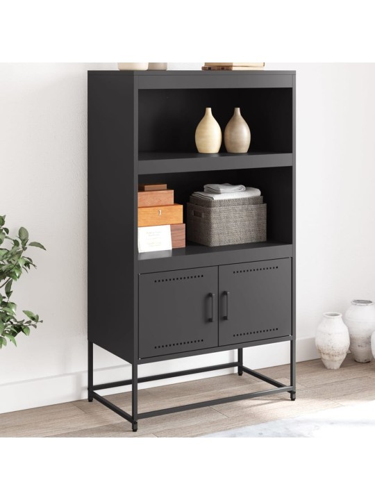 Skříň highboard černá 68,5 x 38,5 x 123,5 cm ocel