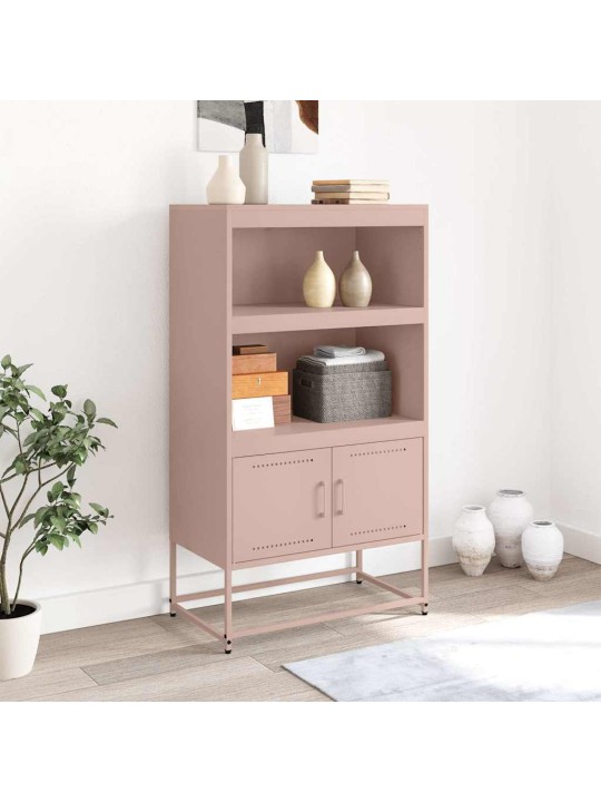 Skříň highboard růžová 68,5 x 38,5 x 123,5 cm ocel