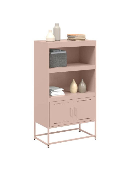 Skříň highboard růžová 68,5 x 38,5 x 123,5 cm ocel