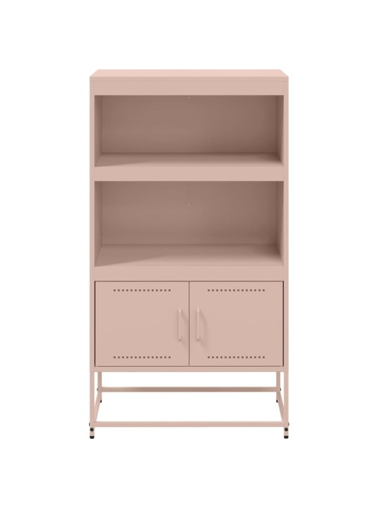 Skříň highboard růžová 68,5 x 38,5 x 123,5 cm ocel