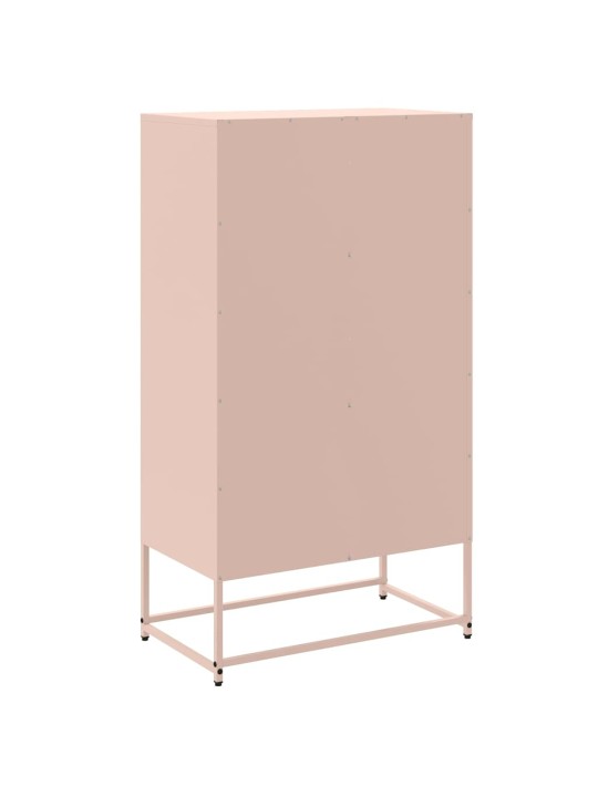 Skříň highboard růžová 68,5 x 38,5 x 123,5 cm ocel