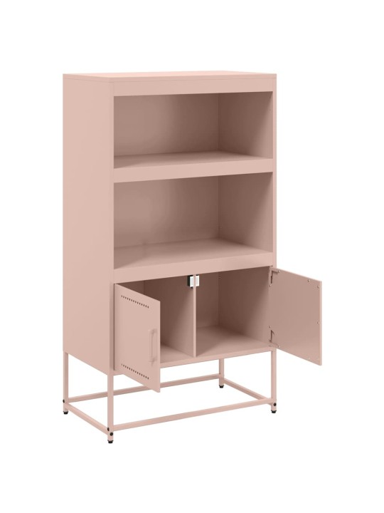Skříň highboard růžová 68,5 x 38,5 x 123,5 cm ocel