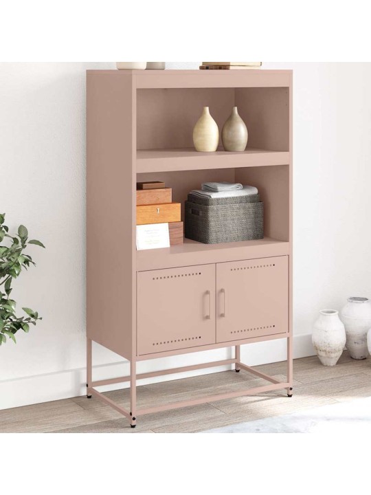 Skříň highboard růžová 68,5 x 38,5 x 123,5 cm ocel