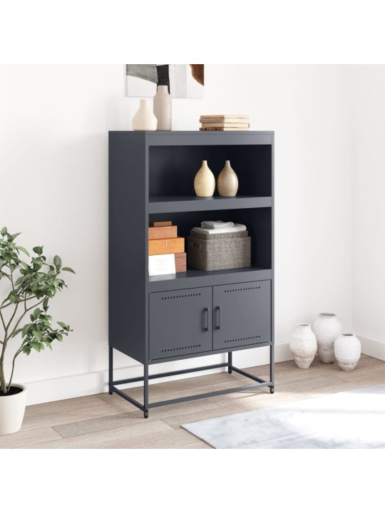 Skříň highboard antracitová 68,5 x 38,5 x 123,5 cm ocel