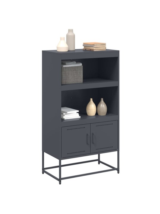 Skříň highboard antracitová 68,5 x 38,5 x 123,5 cm ocel
