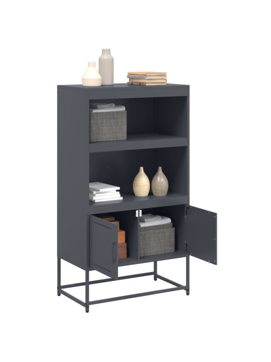 Skříň highboard antracitová 68,5 x 38,5 x 123,5 cm ocel