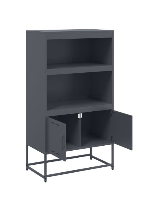 Skříň highboard antracitová 68,5 x 38,5 x 123,5 cm ocel
