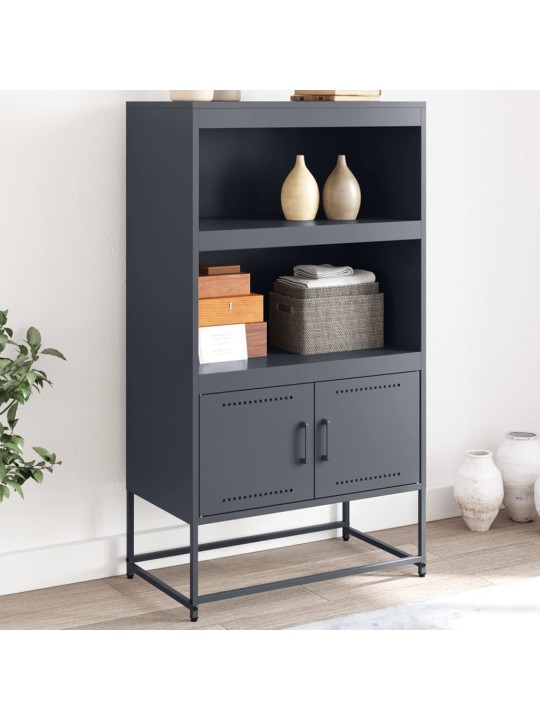 Skříň highboard antracitová 68,5 x 38,5 x 123,5 cm ocel