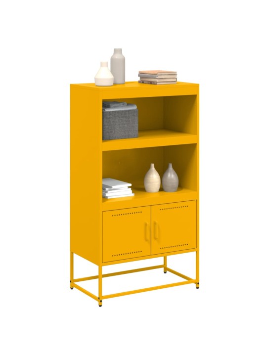 Skříň highboard hořčicově žlutá 68,5 x 38,5 x 123,5 cm ocel