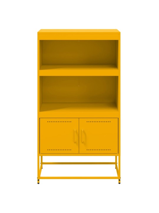 Skříň highboard hořčicově žlutá 68,5 x 38,5 x 123,5 cm ocel