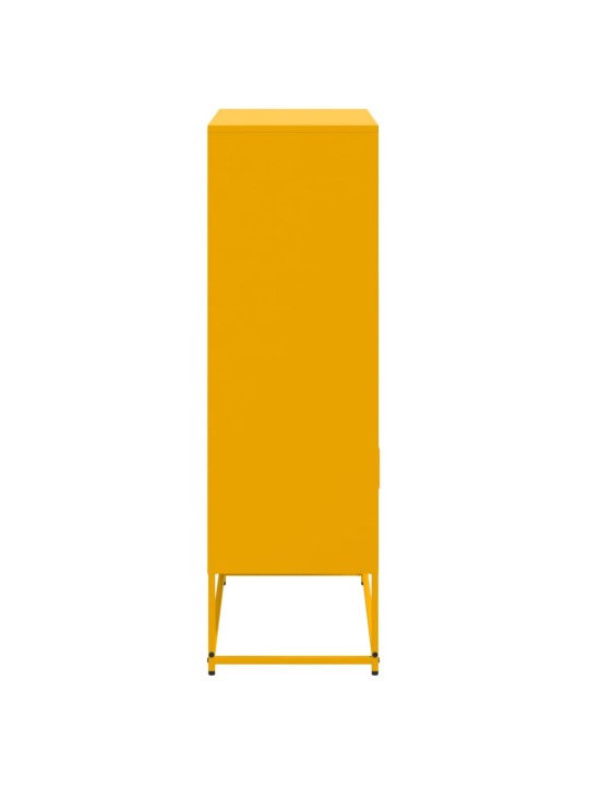 Skříň highboard hořčicově žlutá 68,5 x 38,5 x 123,5 cm ocel