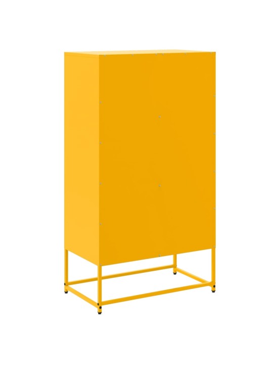 Skříň highboard hořčicově žlutá 68,5 x 38,5 x 123,5 cm ocel