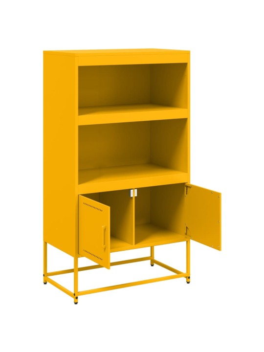 Skříň highboard hořčicově žlutá 68,5 x 38,5 x 123,5 cm ocel