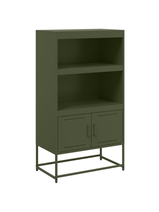 Skříň highboard olivově zelená 68,5 x 38,5 x 123,5 cm ocel