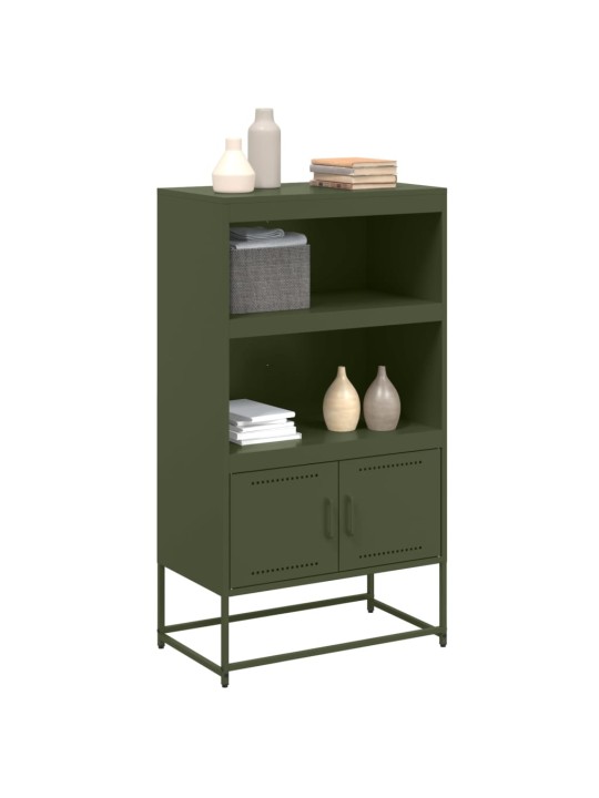 Skříň highboard olivově zelená 68,5 x 38,5 x 123,5 cm ocel