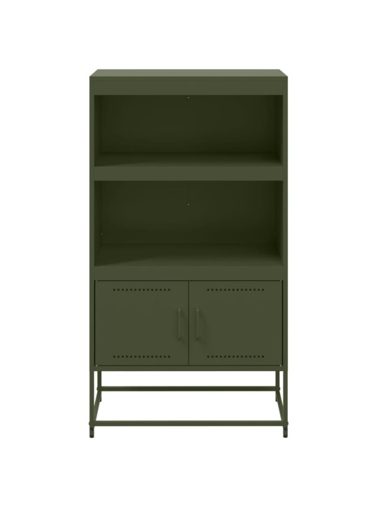 Skříň highboard olivově zelená 68,5 x 38,5 x 123,5 cm ocel