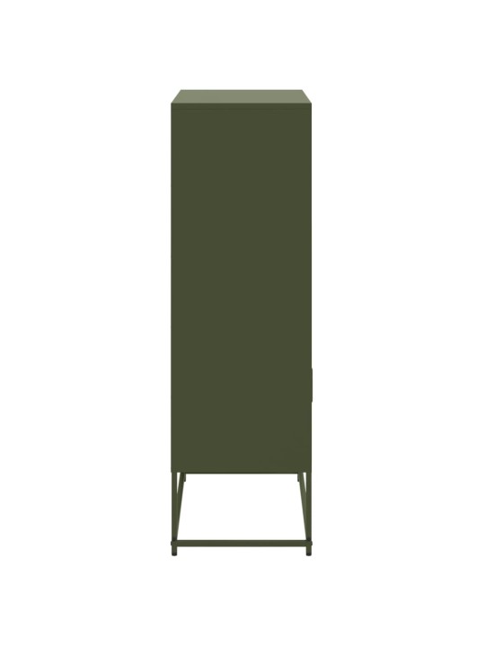 Skříň highboard olivově zelená 68,5 x 38,5 x 123,5 cm ocel