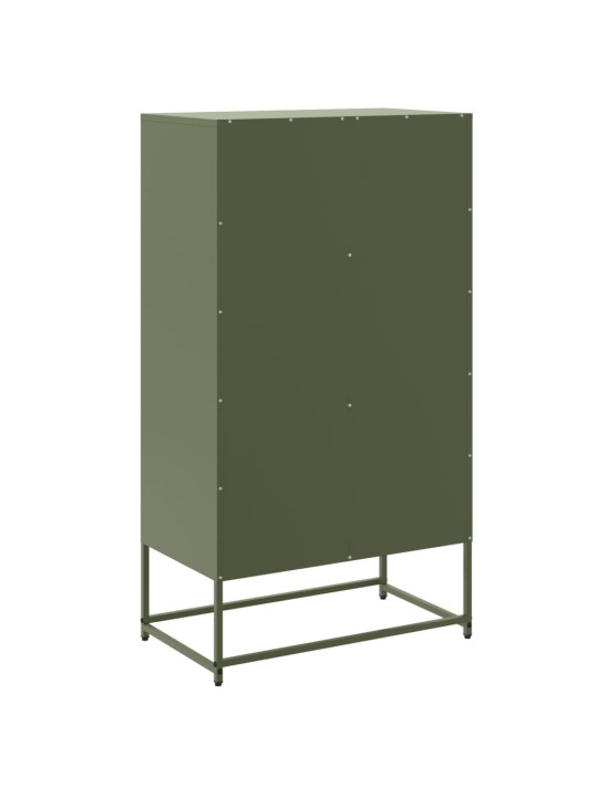 Skříň highboard olivově zelená 68,5 x 38,5 x 123,5 cm ocel