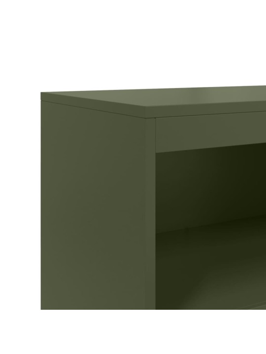 Skříň highboard olivově zelená 68,5 x 38,5 x 123,5 cm ocel