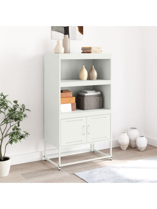 Skříň highboard bílá 68,5 x 38,5 x 123,5 cm ocel