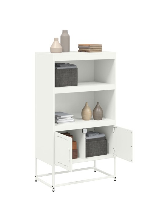 Skříň highboard bílá 68,5 x 38,5 x 123,5 cm ocel