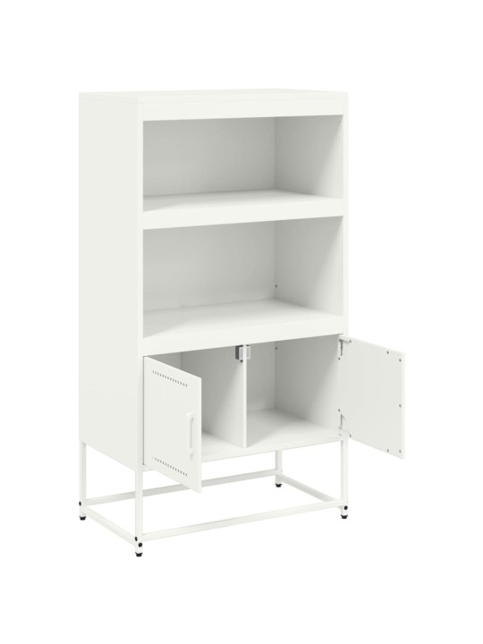 Skříň highboard bílá 68,5 x 38,5 x 123,5 cm ocel