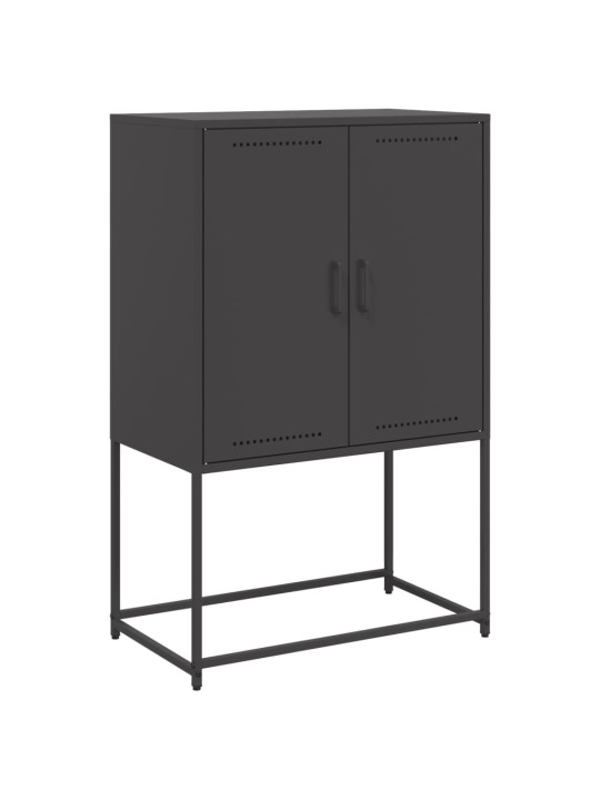 Skříň highboard černá 68,5 x 38,5 x 107 cm ocel