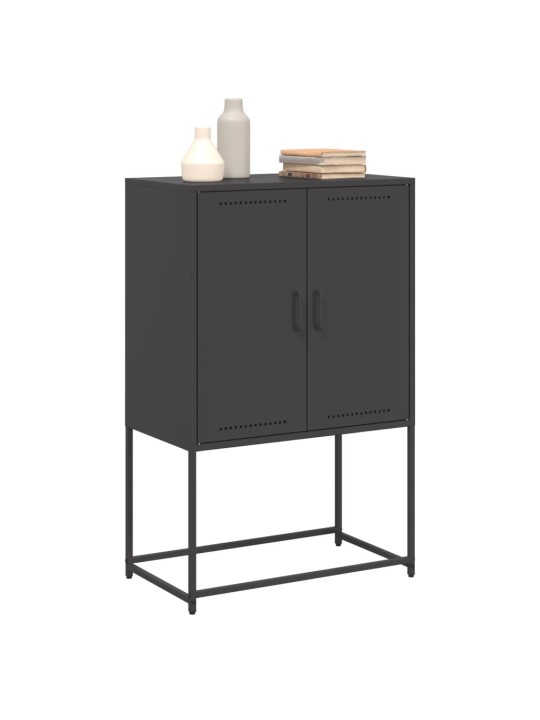 Skříň highboard černá 68,5 x 38,5 x 107 cm ocel