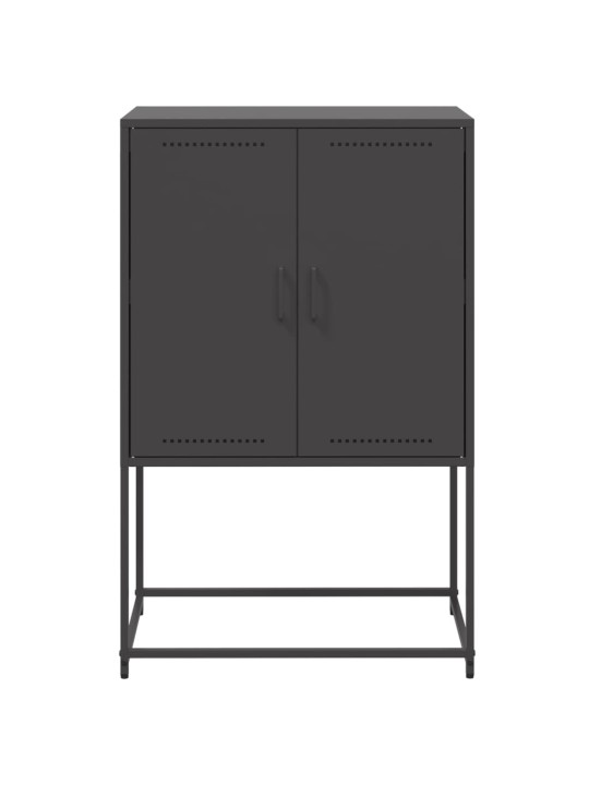 Skříň highboard černá 68,5 x 38,5 x 107 cm ocel