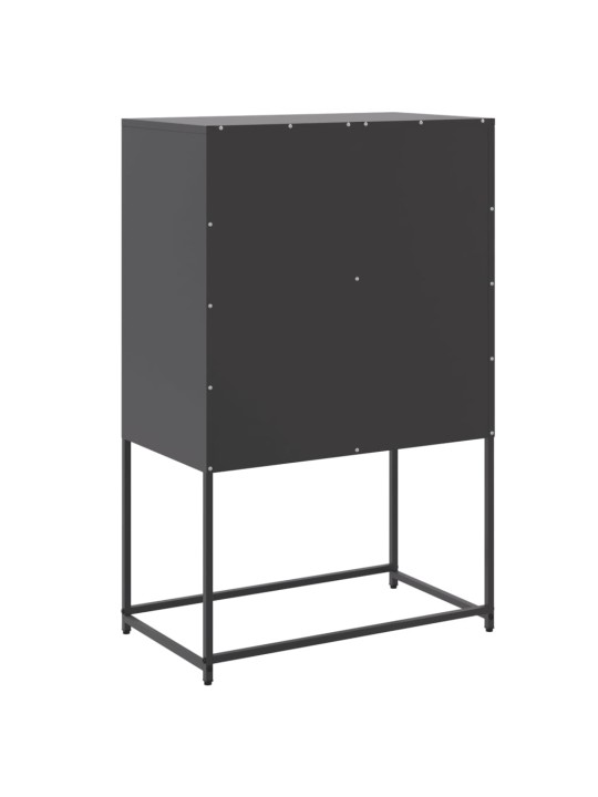 Skříň highboard černá 68,5 x 38,5 x 107 cm ocel