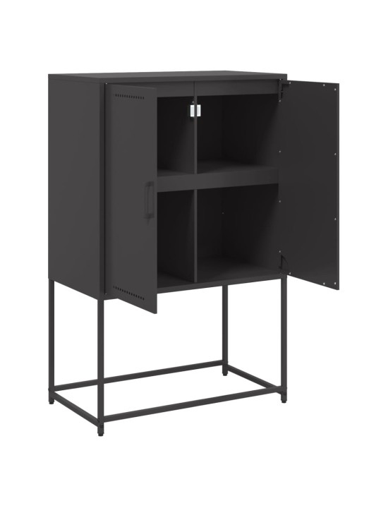 Skříň highboard černá 68,5 x 38,5 x 107 cm ocel