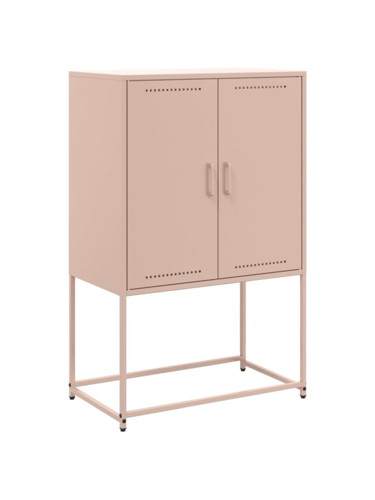 Skříň highboard růžová 68,5 x 38,5 x 107 cm ocel